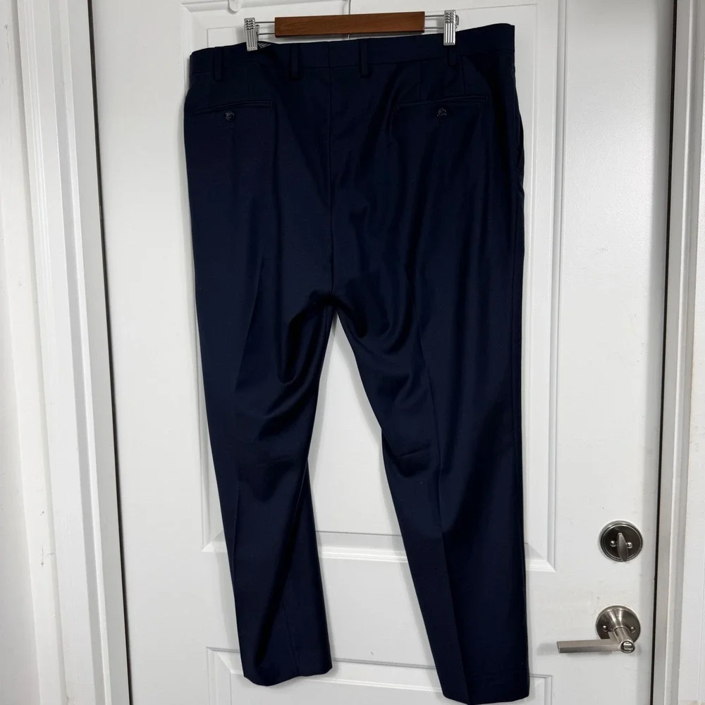Michael Kors Mens Suit 48R 40W Navy Blue Wool Blend 2 Piece Made Canada